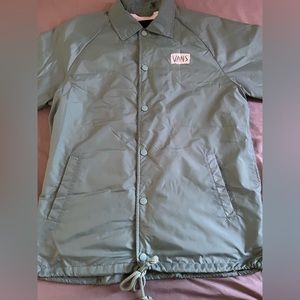 Vans Off The Wall Torrey Adult Medium Green Windbreaker Jacket- Snap Button